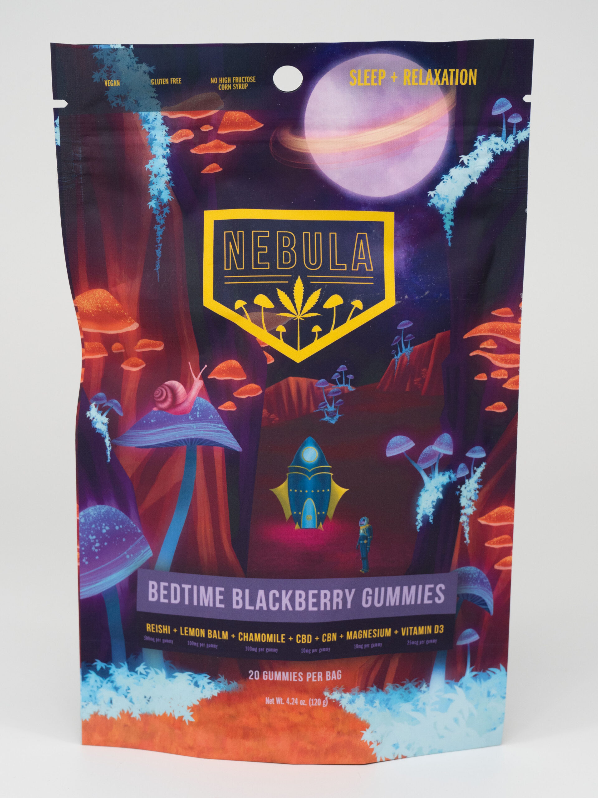 Nebula | Bedtime Blackberry Gummies | CBD + CBN Adaptogen Blend