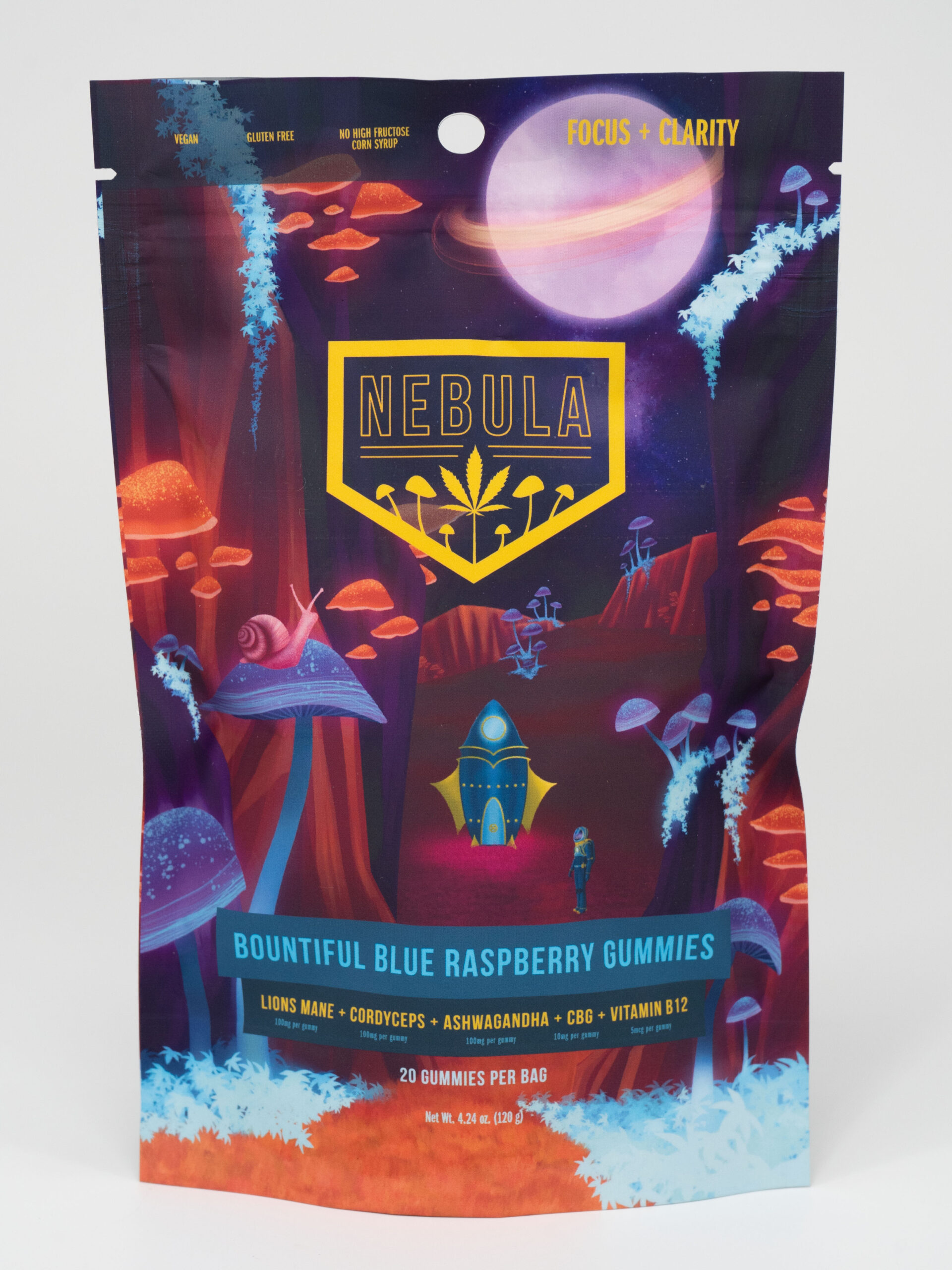 Nebula | Bountiful Blue Raspberry Gummies | CBG Focus + Clarity