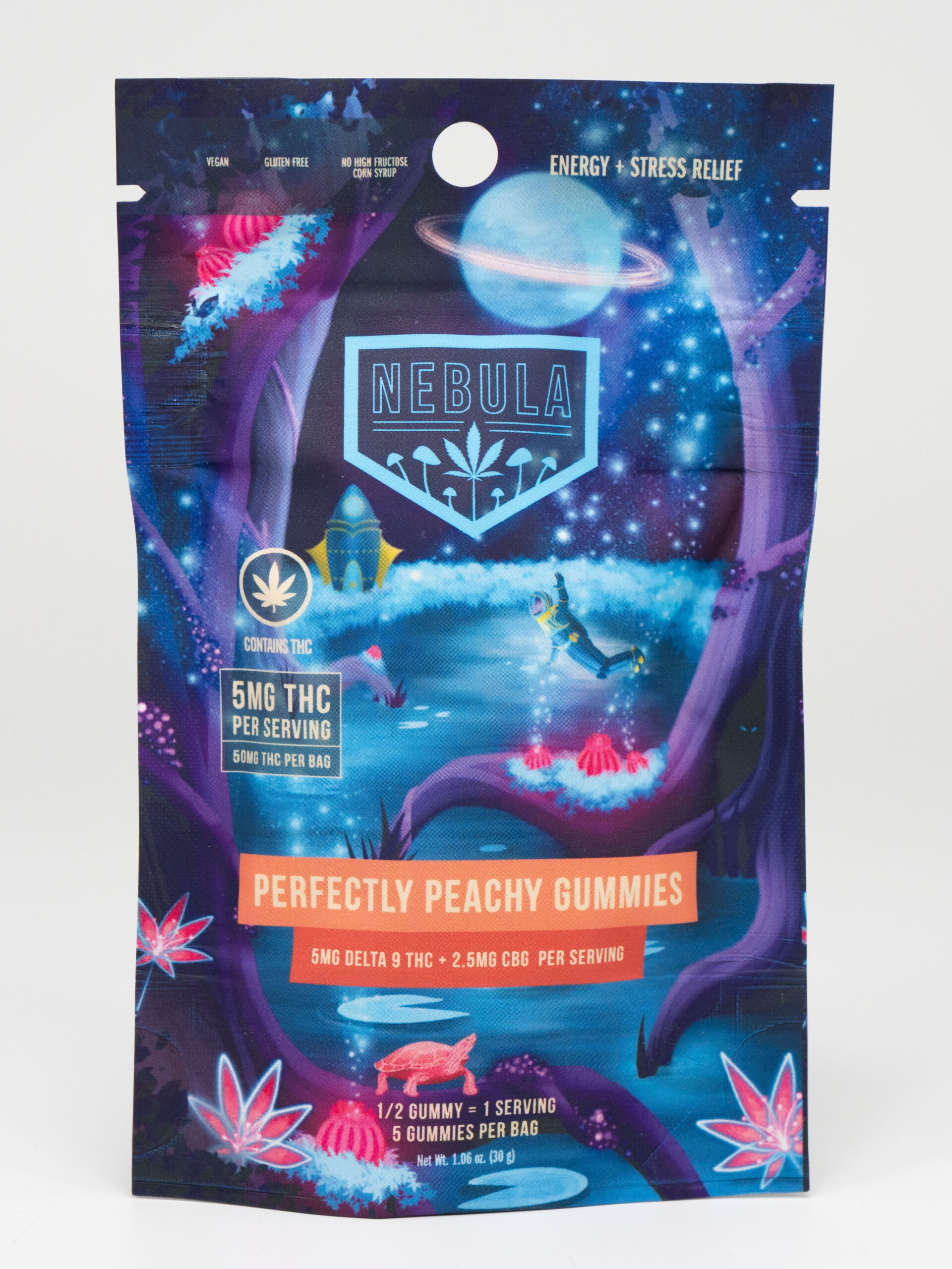 Nebula | Perfectly Peachy Gummies | 5 pcs 10mg THC 5mg CBG