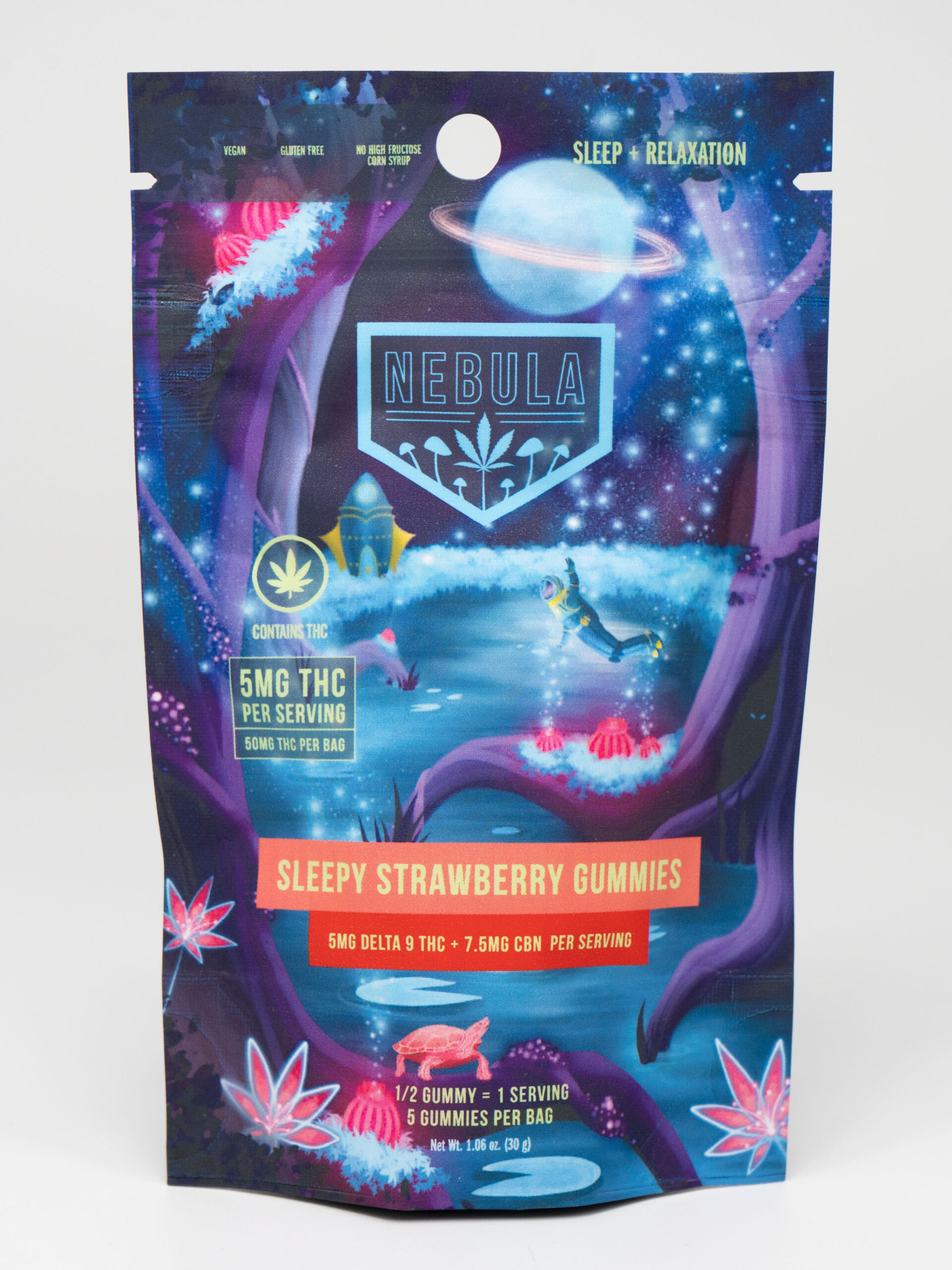 Nebula | Sleepy Strawberry Gummies | 5 pcs 10mg THC 15mg CBN